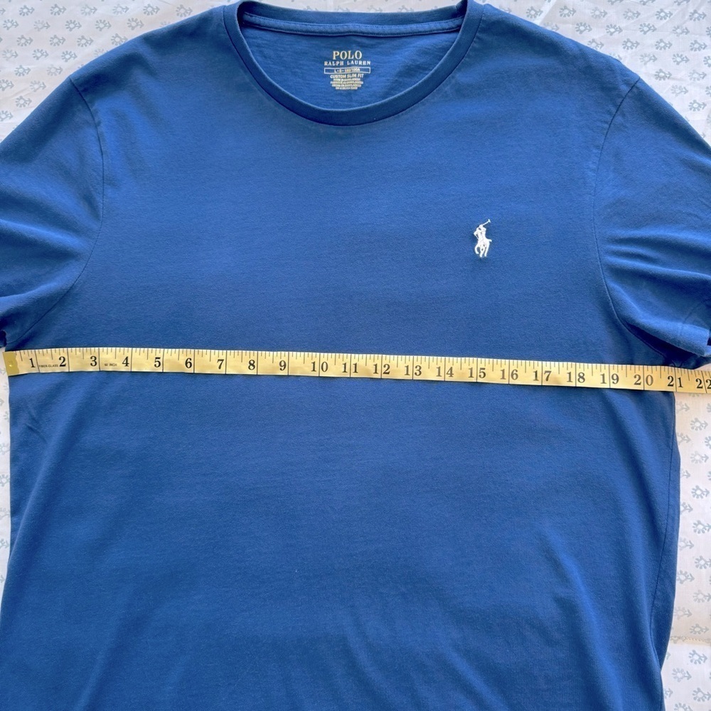 NWOT Polo by Ralph Lauren Men's Slim Fit Blue Large Tee - Picture 4 of 6